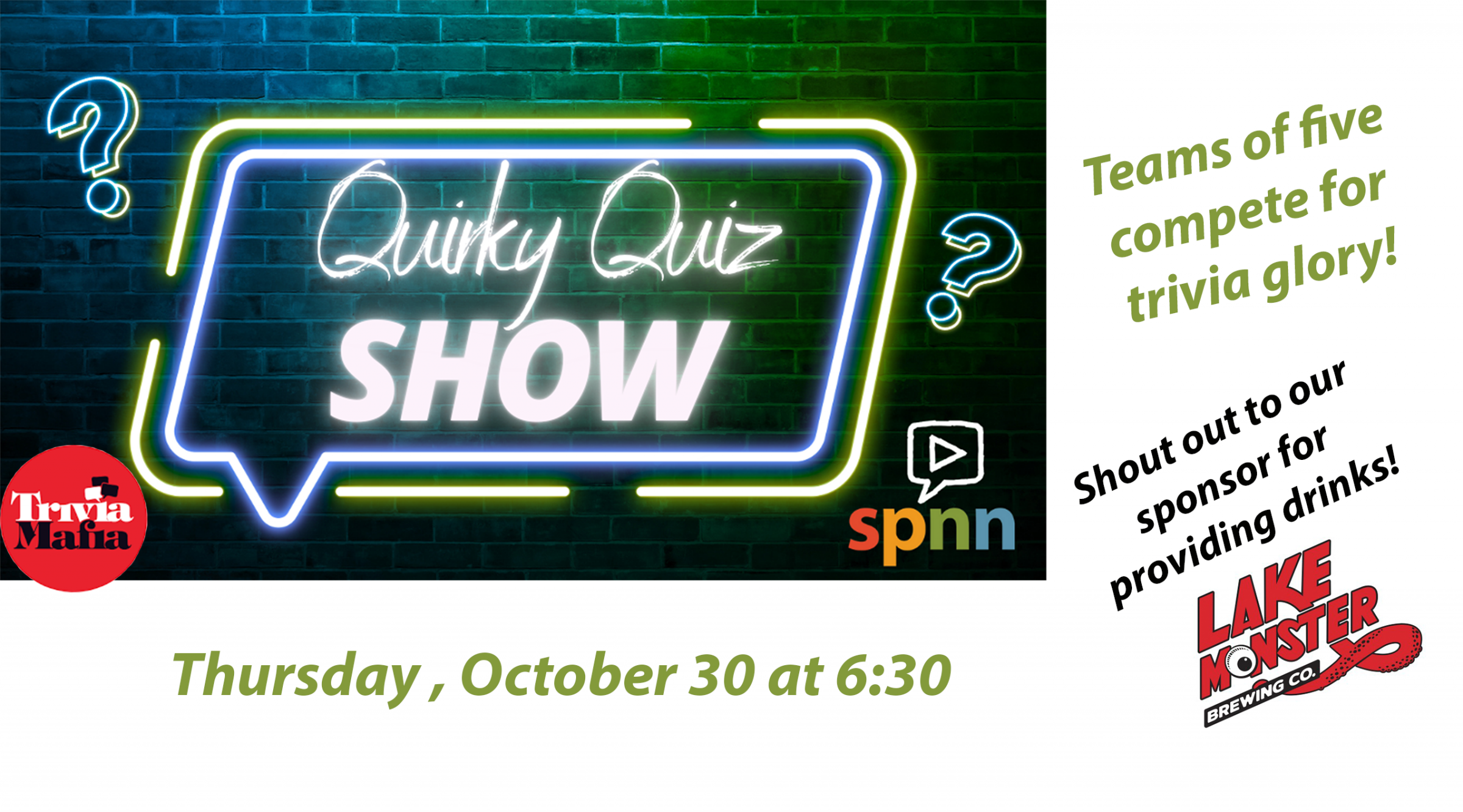 a graphic for the Quirky Quiz Show