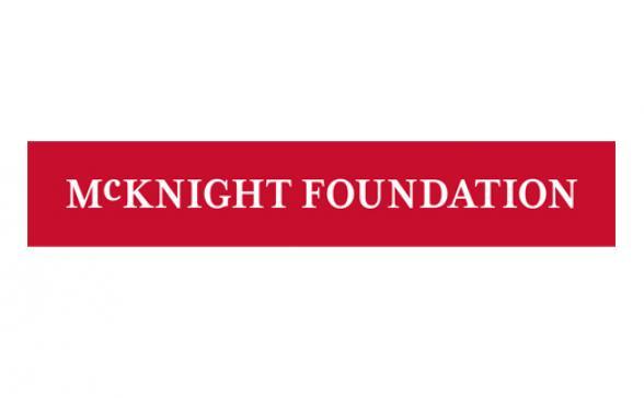 Red background with McKnight Foundation in white letters