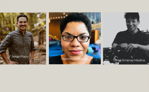 A head shot of Sergior Rapu, Sherine Crooms, and Tahiel Jimenez Medina
