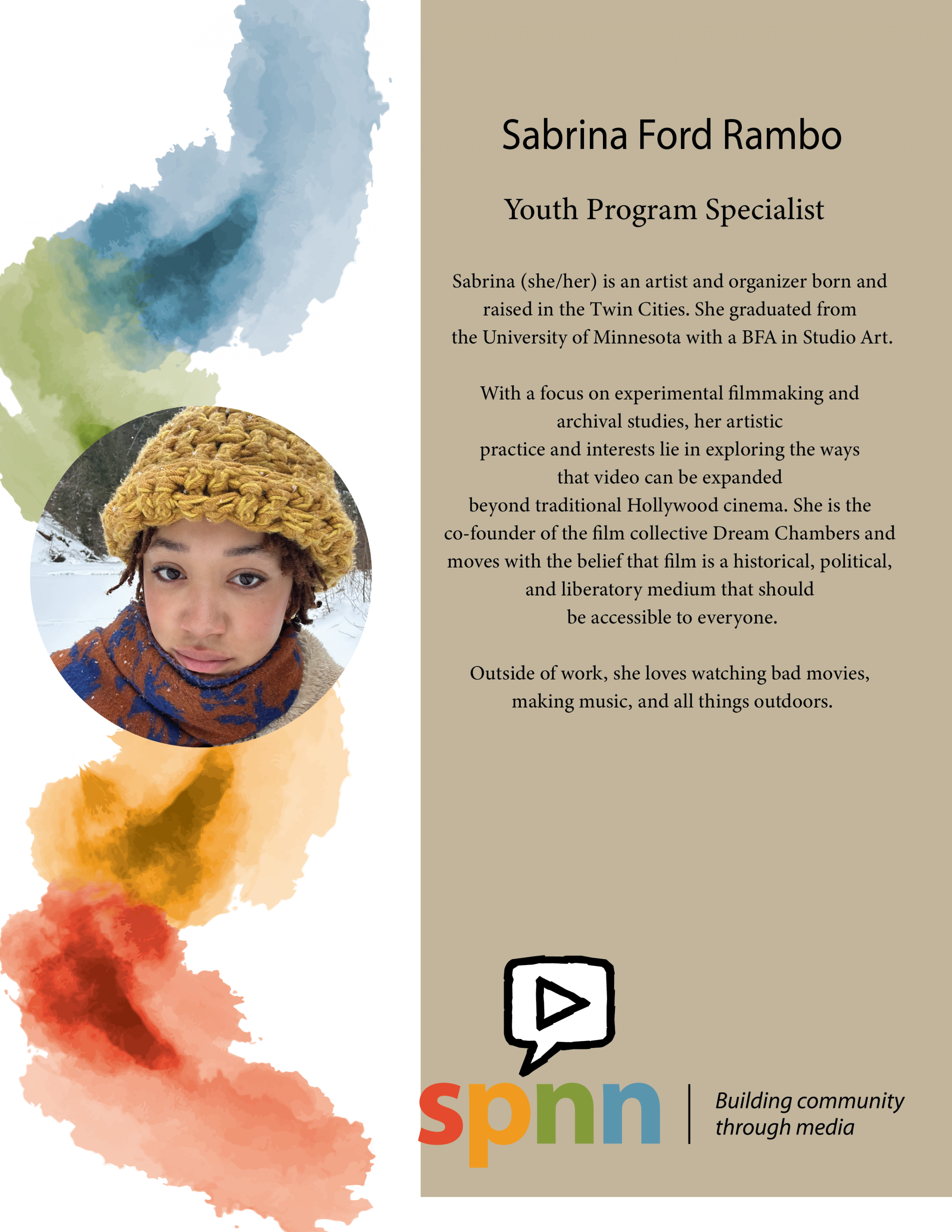 bio of Sabrina with Sabrina's photo