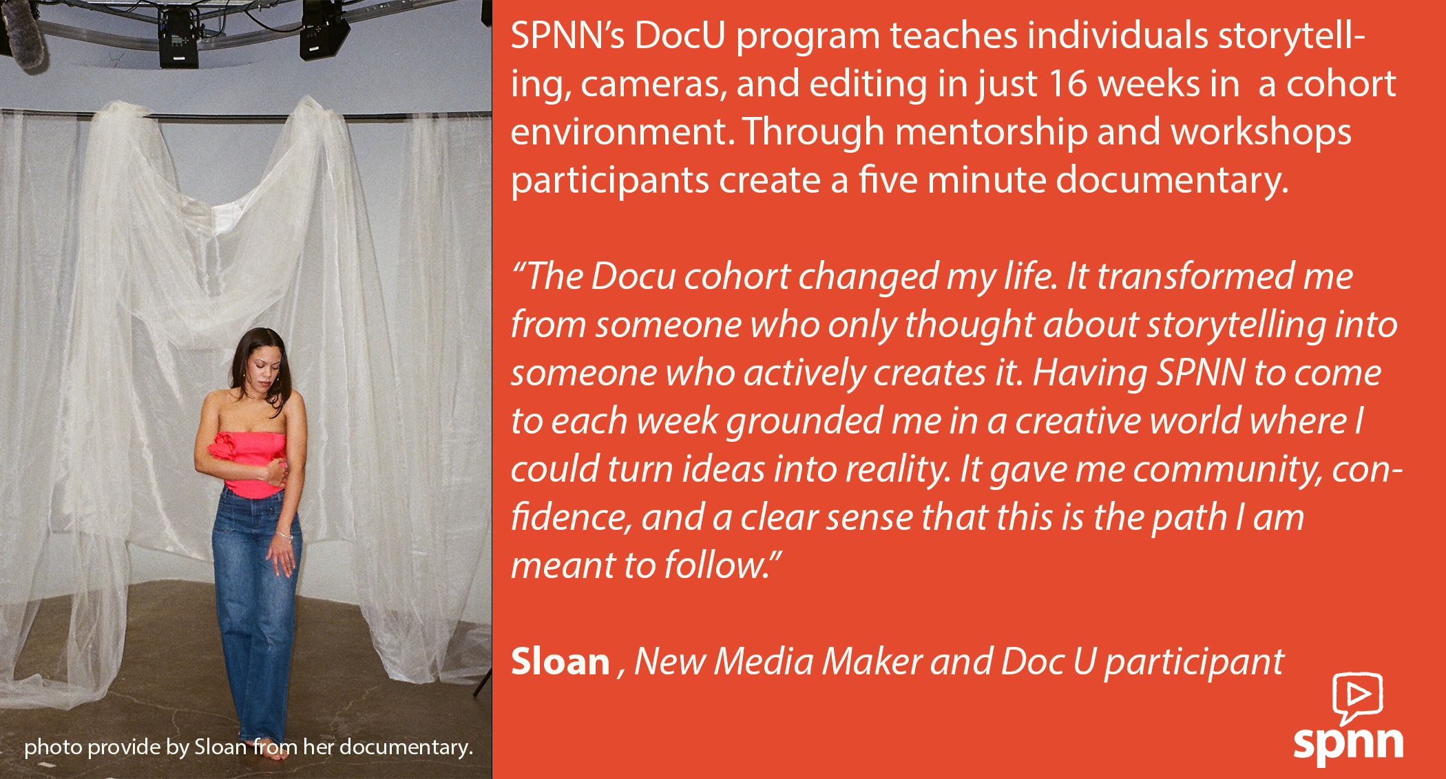 a photo of Sloan in the studio from her video. 